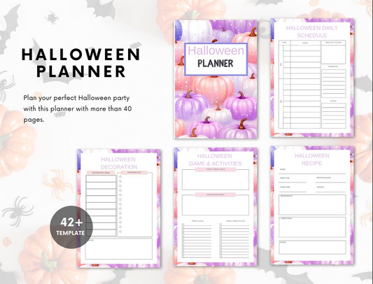 Halloweenplanner | Afdrukbaar Halloween | Halloween-pdf | Halloween-logboek | Halloween-recept | Halloween-dagboek | Halloween-schema